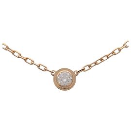 Colar Cartier D'amour 1P Diamante SM K18 750YG Ouro Amarelo Dourado