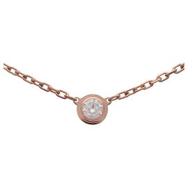 Cartier D'amour 1P Diamant Halskette SM K18 750PG Rose Gold Golden