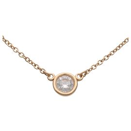 Tiffany & Co By The Yard Collar de Diamante 1P 0.19ct K18YG Oro Amarillo Dorado