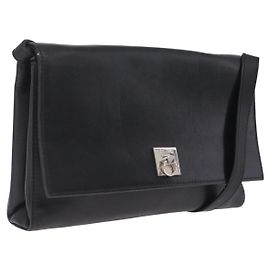 Céline CELINE Bolsa de Ombro em Couro Preta Prata Auth ka6958 - Jerrillo Outro