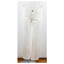 Vaqueros slim de denim blanco Galliano Blanco