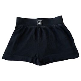 Chanel Sport Baumwoll-Shorts Schwarz Schwarz