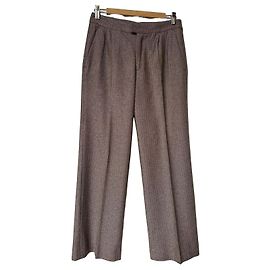 Autre Marque Pantalones marrones de espiga Castaño
