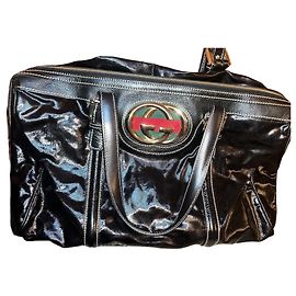 Gucci Black Patent Leather Handbag Black