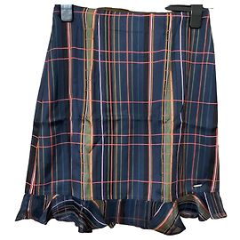 Ted Baker Minirock mit Karomuster in Navy und Rüschensaum Andere Dunkelblau