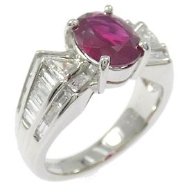 Autre Marque Pt900 Rubin-Diamantring Rot