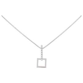 Autre Marque Colar Chimento em Ouro Branco 750 e Diamantes Prata