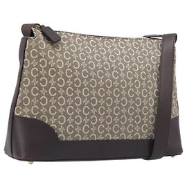 Céline CELINE C Macadam Canvas Schultertasche Beige Gold Andere