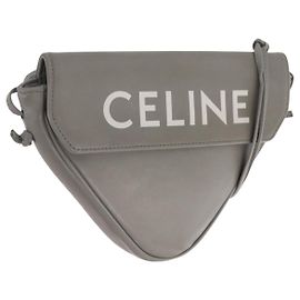 Céline CELINE Triangle Bag Leather Gray Outro