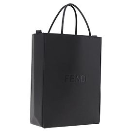 FENDI Pack Shopping Bag Small Hand Bag Leather Black Silver 7VA512 Altro