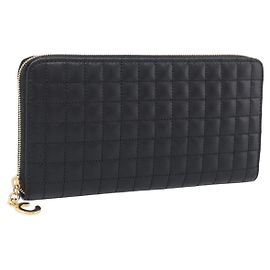 Céline CELINE Portefeuille Long Cuir Gold Black Autre