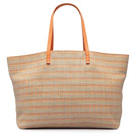 Fendi Roll Tote aus Raffia in Orange, Medium Orange