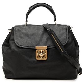 Bolsa Satchel Elsie Chloé em couro preto Preto