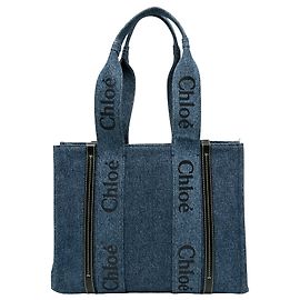 mala Woody Chloé Blue Medium Denim Azul Outro