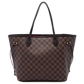 Louis Vuitton Brown Damier Ebene Neverfull MM Castaño
