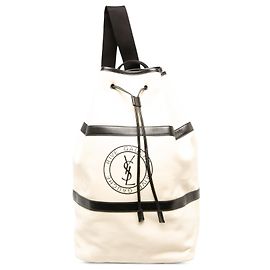 Autre Marque Borsa a tracolla Rive Gauche Saint Laurent in pelle bianca Bianco Bianco sporco