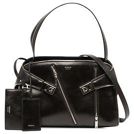 Salvatore Ferragamo Bolso Hug Ferragamo Medium de piel de becerro negra con cremalleras múltiples Negro