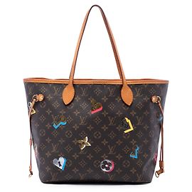 Louis Vuitton Brown Monogram Love Lock Neverfull MM Marron