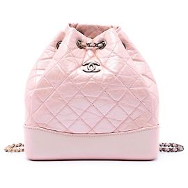 Chanel Pink Small Quilted Aged Calfskin Gabrielle Backpack Pink
