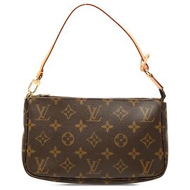 Louis Vuitton Brown Monogram Pochette Accessoires Castaño