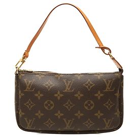 Louis Vuitton Brown Monogram Pochette Accessoires Castaño