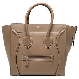Céline Celine Mini Luggage Tote en cuir de veau marron Marron Taupe