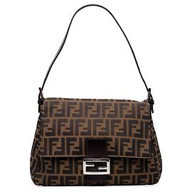 Fendi Brown Zucca Canvas Mamma Forever Marrom