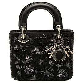 Dior Black Mini Wool and Sequins Lady Dior Black