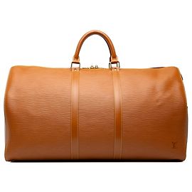 Louis Vuitton Brown Epi Keepall 55 Marrone