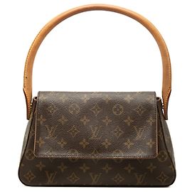Louis Vuitton Brown Monogram Mini Looping Marrone