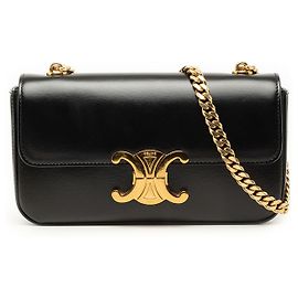Céline Borsa a tracolla Claude in pelle di vitello lucida nera Celine Nero