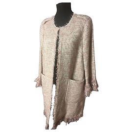 Autre Marque Beatrice Tweed Jacket Pink Beige Pink Beige