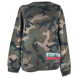 Sweat-shirt Valentino Garavani Camouflage Distressed en coton multicolore Multicolore