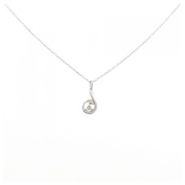 Autre Marque Collar de oro blanco K10 y diamantes Blanco
