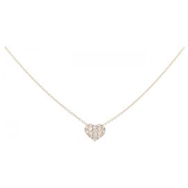 Autre Marque Au750 Diamond Heart Necklace Pink
