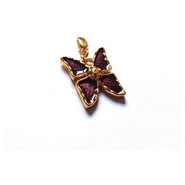 Yves Saint Laurent Ciondolo Charm Farfalla D'oro Bordò