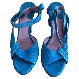 Chloé Sandalias de tacón en pitón azules Azul