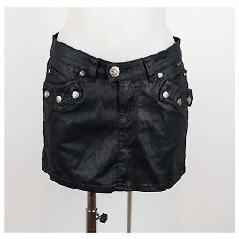 Victoria Beckham Gonna Mini in Denim Nera Nero