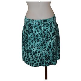 Blumarine Minifalda Estampado Leopardo Verde y Negro Negro Verde