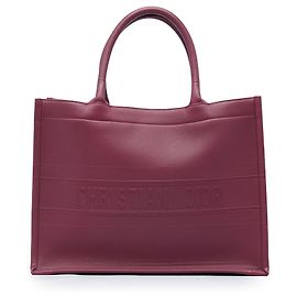 Book Tote Dior Medium em pele gofrada vermelha Vermelho