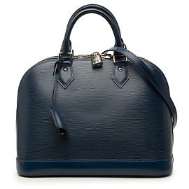Sac Satchel Louis Vuitton Epi Alma PM Bleu Bleu