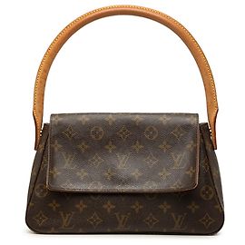 Louis Vuitton Monogram Mini Looping Schultertasche Braun Braun