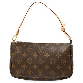 Brown Louis Vuitton Monogram Pochette Accessoires Shoulder Bag Brown