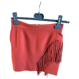 Maje Saia curta com franjas laranja Laranja