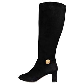 Dolce & Gabbana Black Suede Knee High Boots, EU 38 Pre-owned Other