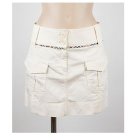 Burberry Minifalda de algodón blanco Blanco