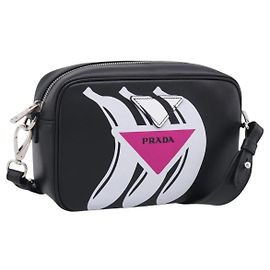 PRADA Shoulder Bag Leather Black Silver Auth 209770M - Jerrillo Other