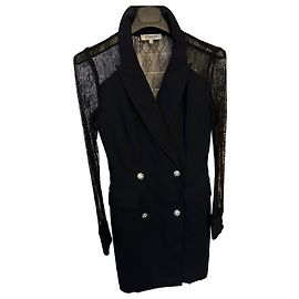 Autre Marque Morgan Vestido blazer preto em renda e tecido Preto