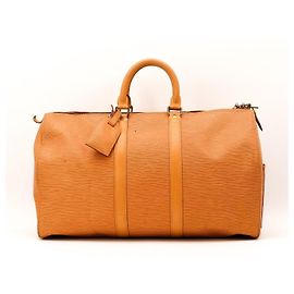 Louis Vuitton Keepall 45 Sac de voyage en cuir Epi Marron