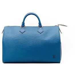 Louis Vuitton Speedy 30 Epi Leather Blue Handbag Blue